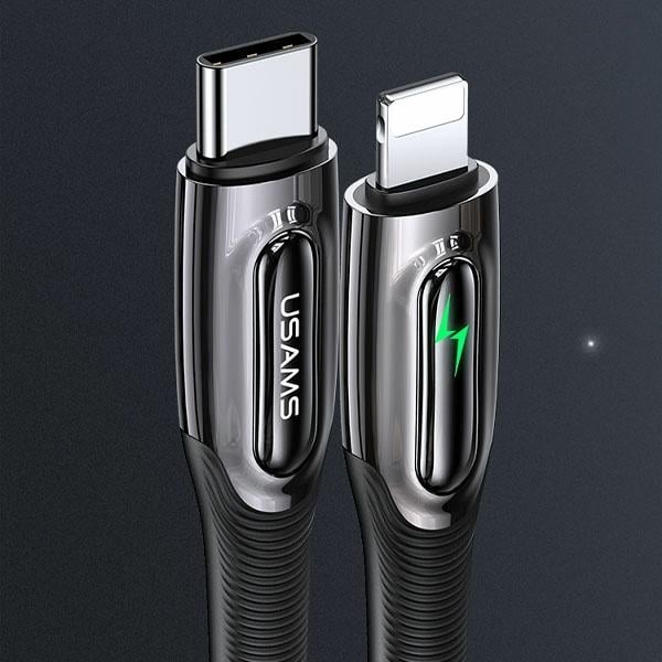 USAMS Καλώδιο USB-C σε Lightning Smart Power-off 20W PD 1.2m σκούρο πράσινο - Image 6