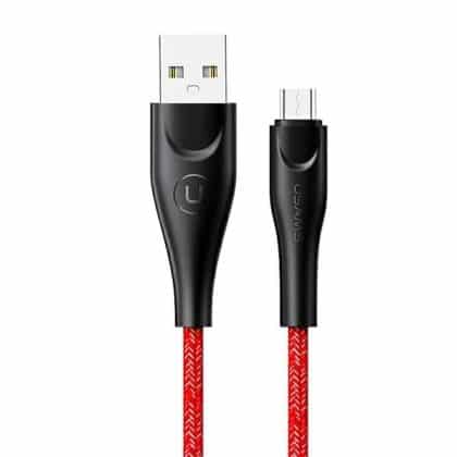 USAMS Καλώδιο πλεγμένο U41 microUSB 3m 2A κόκκινο