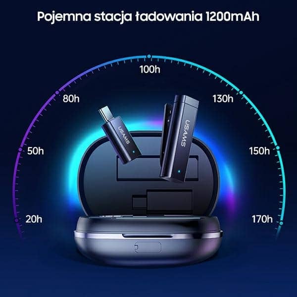 USAMS Ασύρματο μικρόφωνο κολάρο ENC 2.4G Wireless Lavalier Microphone Lightning ZB244MKF01 (US-ZB244) - Image 8