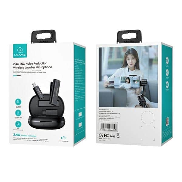USAMS Ασύρματο μικρόφωνο κολάρο ENC 2.4G Wireless Lavalier Microphone Lightning ZB244MKF01 (US-ZB244) - Image 10