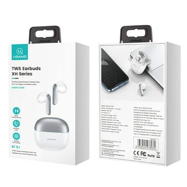 USAMS Ακουστικά Bluetooth 5.1 TWS XH Series Διπλό μικρόφωνο ασύρματα μπλε - Image 12
