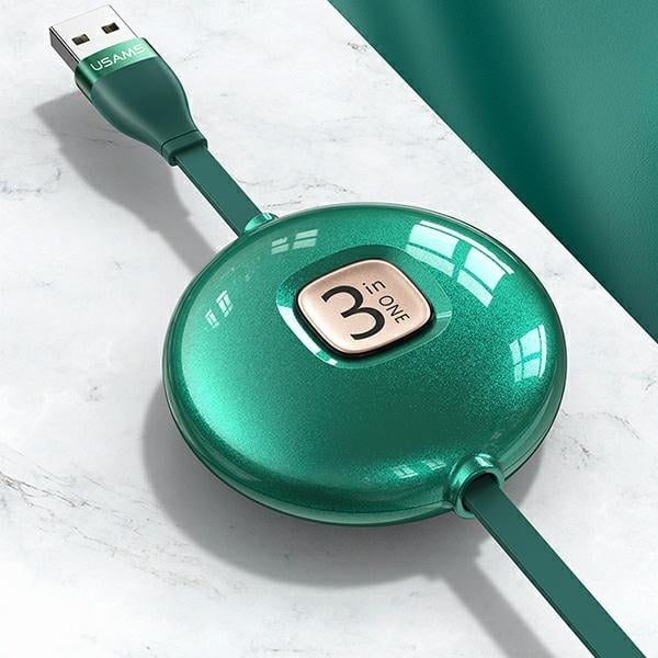 USAMS Καλώδιο U69 3w1 1μ μπλε (lightning/microUSB/USB-C) SJ508USB02 (US-SJ508) - Image 3
