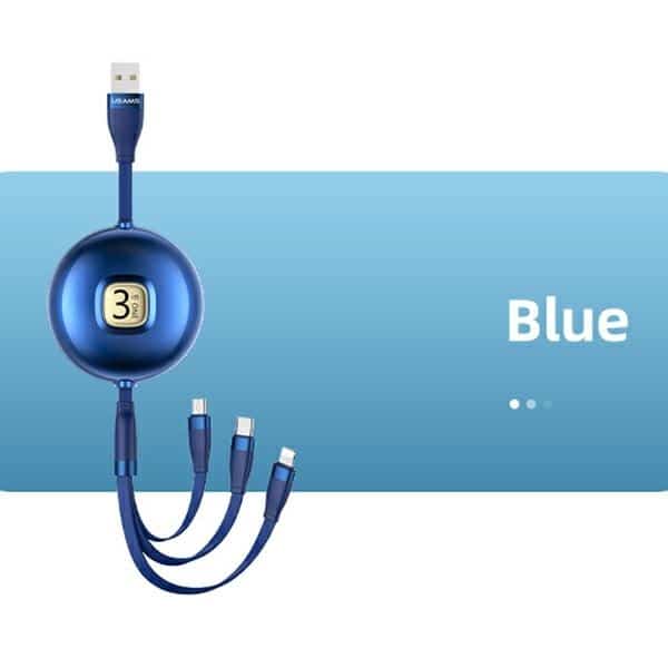 USAMS Καλώδιο U69 3w1 1μ μπλε (lightning/microUSB/USB-C) SJ508USB02 (US-SJ508) - Image 6
