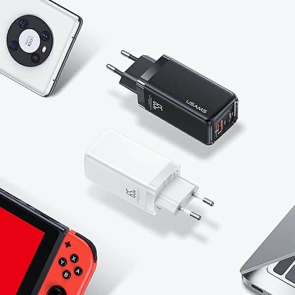 USAMS Φορτιστής δικτύου 1xUSB-C+1xUSB T47 65W (μόνο κεφαλή) PD Γρήγορη φόρτιση Super Si μαύρος - Image 7