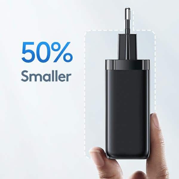 USAMS Φορτιστής δικτύου 1xUSB-C+1xUSB T47 65W (μόνο κεφαλή) PD Γρήγορη φόρτιση Super Si μαύρος - Image 2