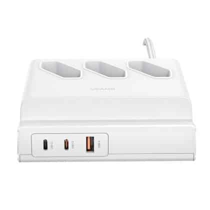 USAMS Πολυπρίζο 65W Super Si Fast Charging USB Επέκταση Σocket EU λευκό