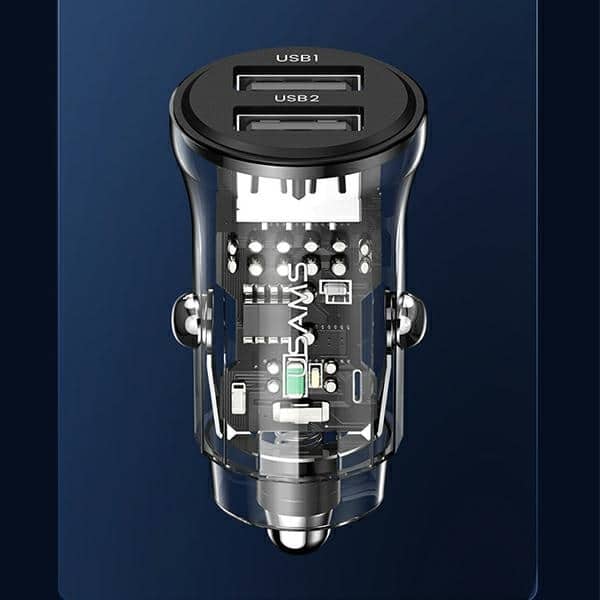 USAMS Φορτιστής αυτοκινήτου C31 3A 2xUSB-A Γρήγορη φόρτιση μαύρος/black - Image 10