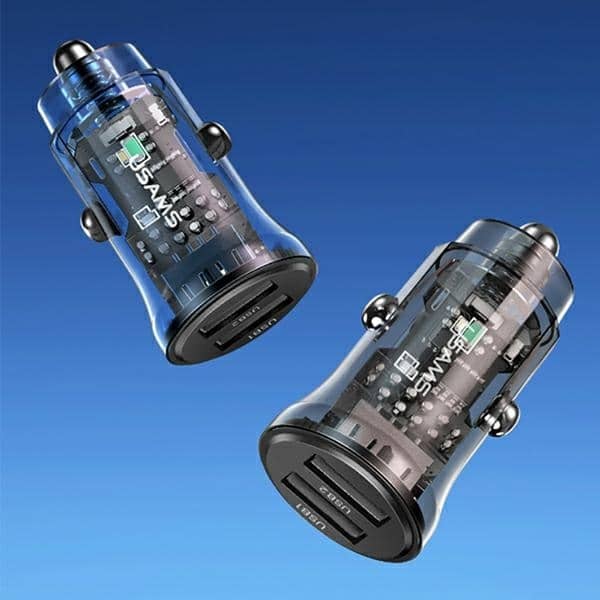 USAMS Φορτιστής αυτοκινήτου C31 3A 2xUSB-A Γρήγορη φόρτιση μαύρος/black - Image 2