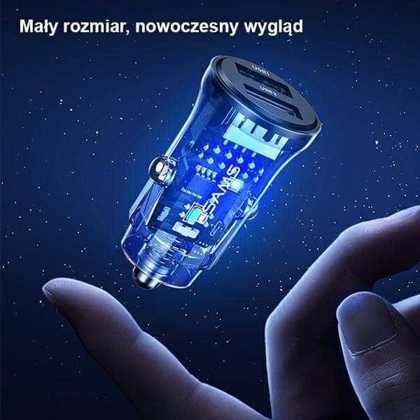 USAMS Φορτιστής αυτοκινήτου C31 3A 2xUSB-A Γρήγορη φόρτιση μαύρος/black - Image 5
