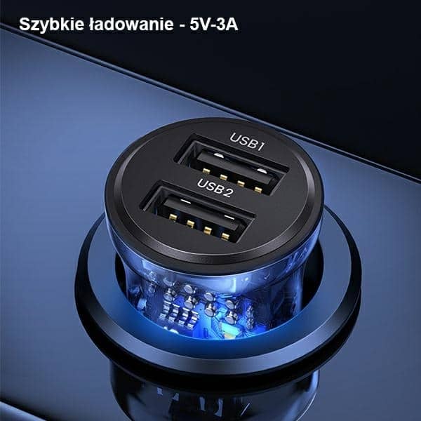 USAMS Φορτιστής αυτοκινήτου C31 3A 2xUSB-A Γρήγορη φόρτιση μαύρος/black - Image 7
