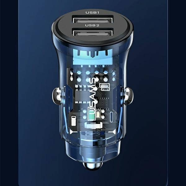 USAMS Φορτιστής αυτοκινήτου C31 3A 2xUSB-A Γρήγορη φόρτιση μπλε - Image 10