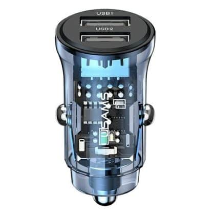 USAMS Φορτιστής αυτοκινήτου C31 3A 2xUSB-A Γρήγορη φόρτιση μπλε