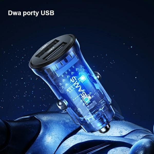 USAMS Φορτιστής αυτοκινήτου C31 3A 2xUSB-A Γρήγορη φόρτιση μπλε - Image 3