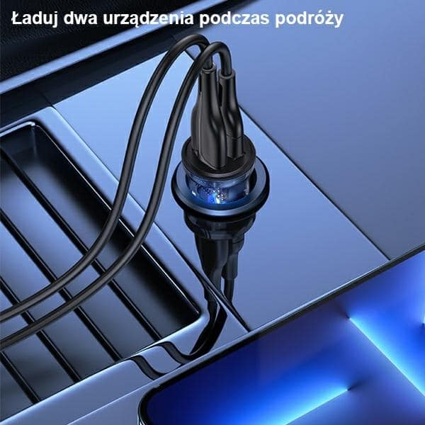 USAMS Φορτιστής αυτοκινήτου C31 3A 2xUSB-A Γρήγορη φόρτιση μπλε - Image 6