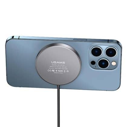USAMS ασύρματη φόρτιση US-CD183 μαγνητική 15W αλουμίνιο μαύρο