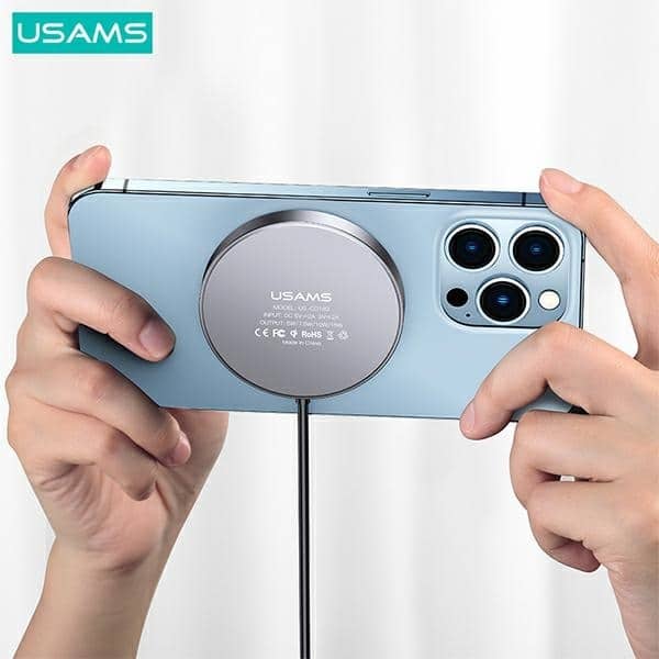 USAMS ασύρματη φόρτιση US-CD183 μαγνητική 15W αλουμίνιο μαύρο - Image 5