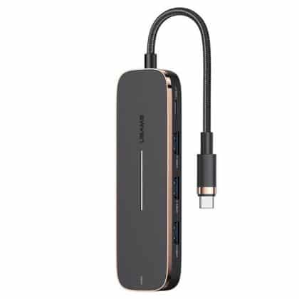 USAMS αντάπτορας HUB 3xUSB + USB-C + HDMI μαύρος