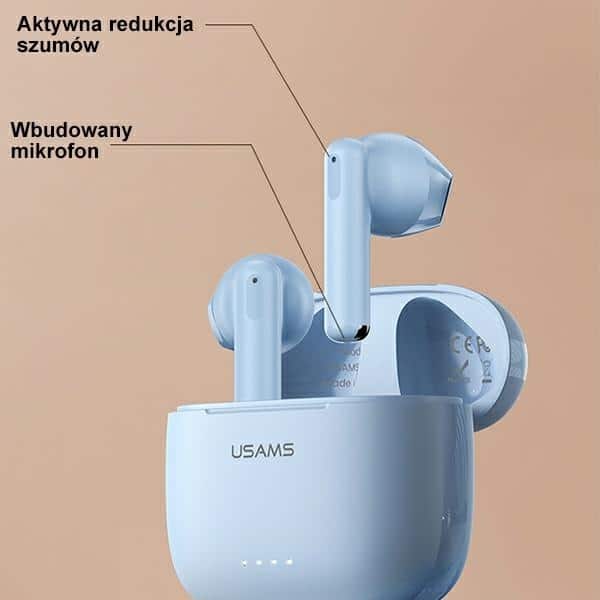 USAMS Ακουστικά Bluetooth 5.3 TWS US14 Series Διπλό μικρόφωνο ασύρματα μπλε - Image 4