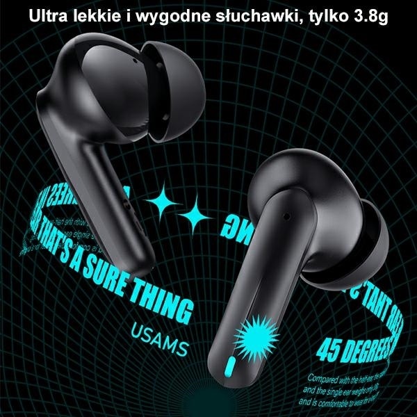 USAMS Ακουστικά Bluetooth 5.3 TWS ENC XJ13 σειράς Gaming Earbuds ασύρματα μαύρο - Image 10