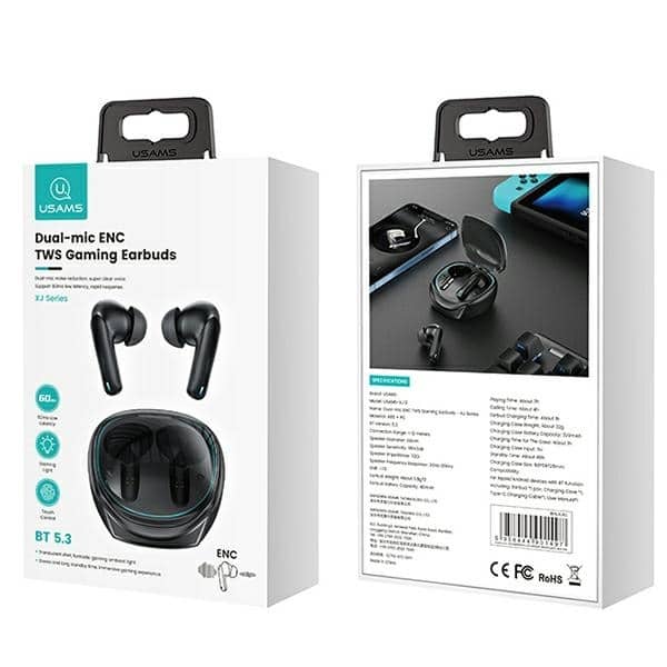 USAMS Ακουστικά Bluetooth 5.3 TWS ENC XJ13 σειράς Gaming Earbuds ασύρματα μαύρο - Image 11