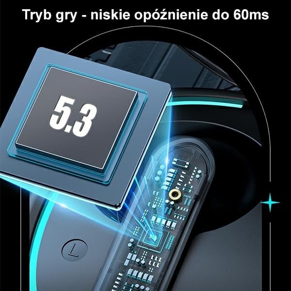 USAMS Ακουστικά Bluetooth 5.3 TWS ENC XJ13 σειράς Gaming Earbuds ασύρματα μαύρο - Image 4