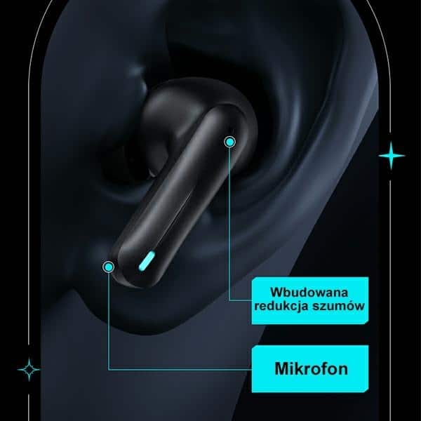 USAMS Ακουστικά Bluetooth 5.3 TWS ENC XJ13 σειράς Gaming Earbuds ασύρματα μαύρο - Image 5