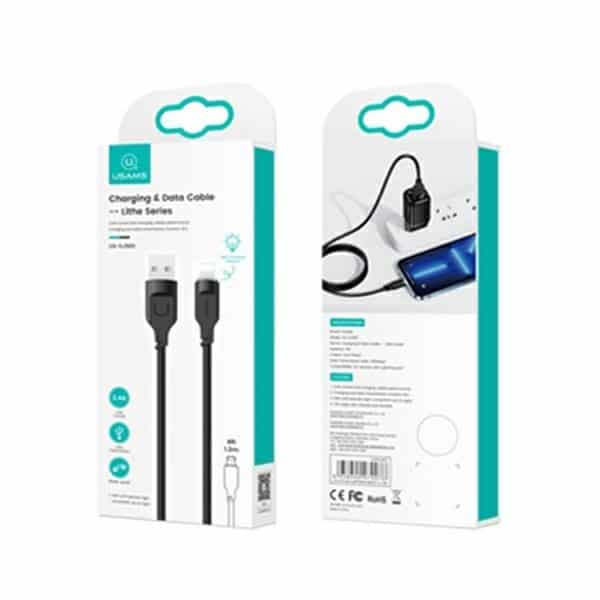 USAMS Καλώδιο lightning 2,4A 1,2m Γρήγορη φόρτιση Lithe Series μαύρο - Image 9