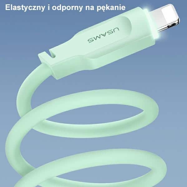 USAMS Καλώδιο lightning 2,4A 1,2m Γρήγορης Φόρτισης Lithe Series πράσινο/green SJ565USB04 (US-SJ565) - Image 7