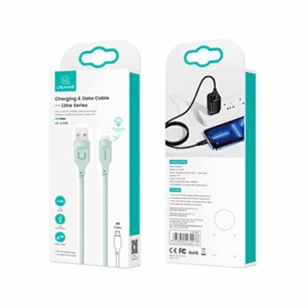 USAMS Καλώδιο lightning 2,4A 1,2m Γρήγορης Φόρτισης Lithe Series πράσινο/green SJ565USB04 (US-SJ565) - Image 8