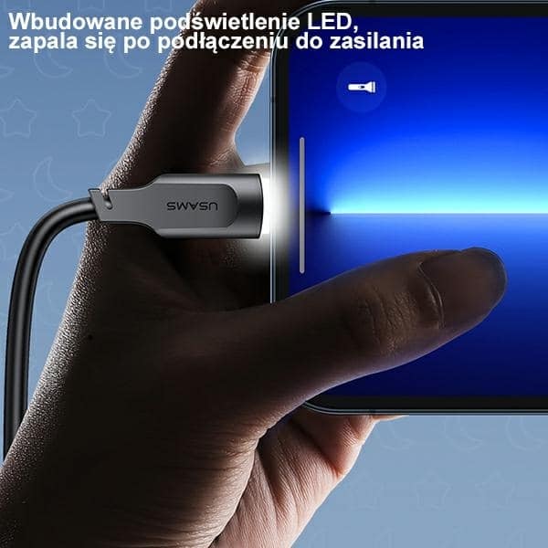 USAMS Καλώδιο USB-C σε Lightning 20W 1,2m PD Γρήγορη Φόρτιση Lithe Series μαύρο/black SJ566USB01 (US-SJ566) - Image 4