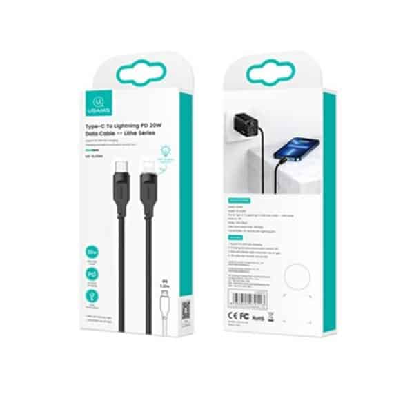 USAMS Καλώδιο USB-C σε Lightning 20W 1,2m PD Γρήγορη Φόρτιση Lithe Series μαύρο/black SJ566USB01 (US-SJ566) - Image 9