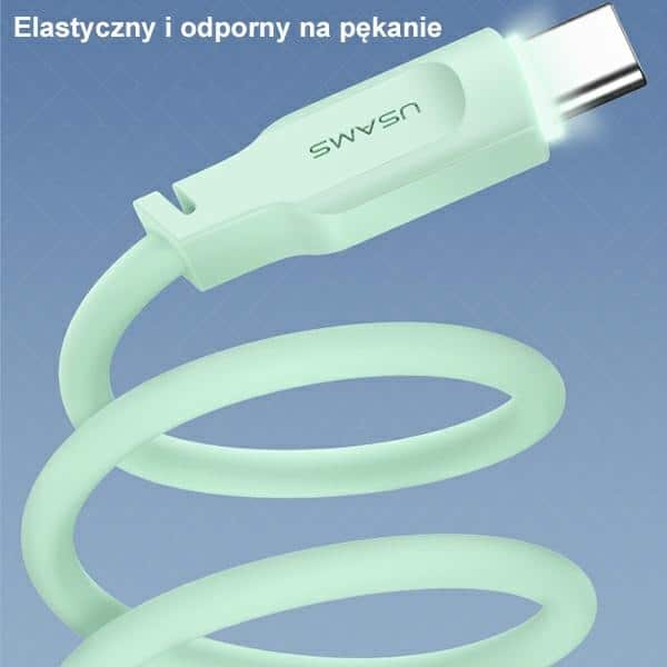 USAMS Καλώδιο USB-C 6A 1,2m Port Display Γρήγορη φόρτιση Lithe Series πράσινο/green SJ568USB04 (US-SJ568) - Image 7