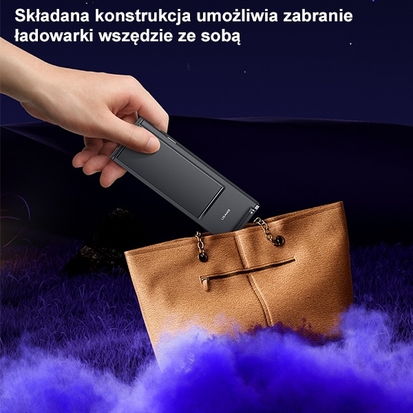 USAMS ασύρματη φόρτιση με λάμπα 3 σε 1 15W μαύρο - Image 3