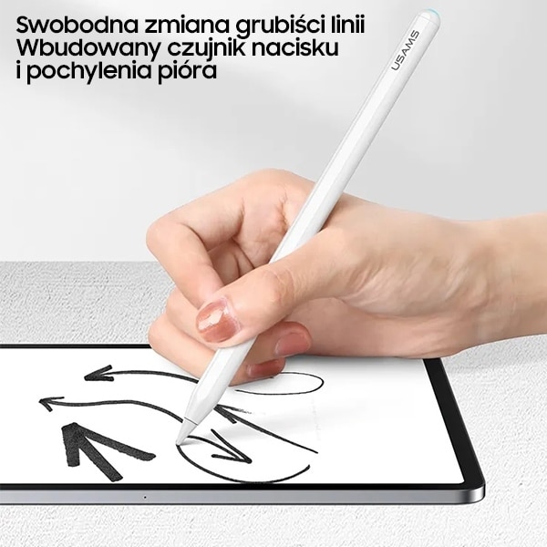 USAMS μαγνητική γραφίδα Active Touch Sensitive Pen λευκή/white ZB254DRB01 (US-ZB254) - Image 5