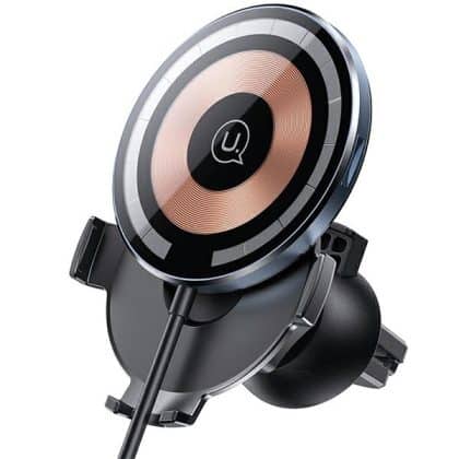 USAMS Μαγνητική ασύρματη βάση US-CD164 15W 2 σε 1 για γρίλια αερισμού, διαφανής CD164DZ02
