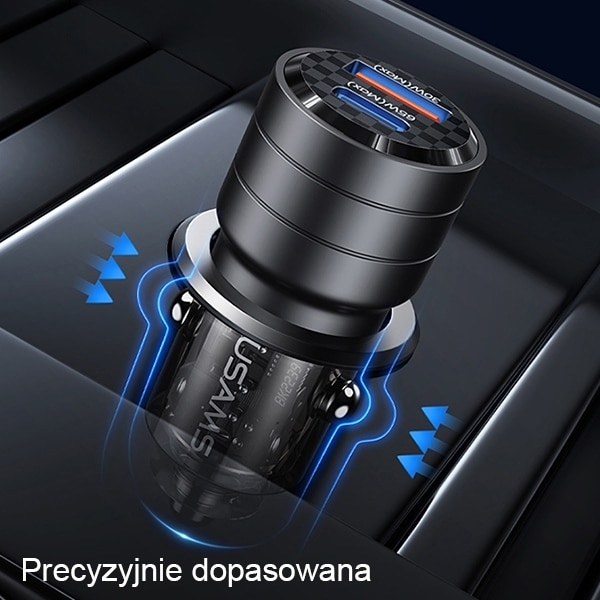 USAMS Φορτιστής αυτοκινήτου C36 USB+USB-C 95W Γρήγορη φόρτιση μαύρος/black CC176CC01 (US-CC176) - Image 10