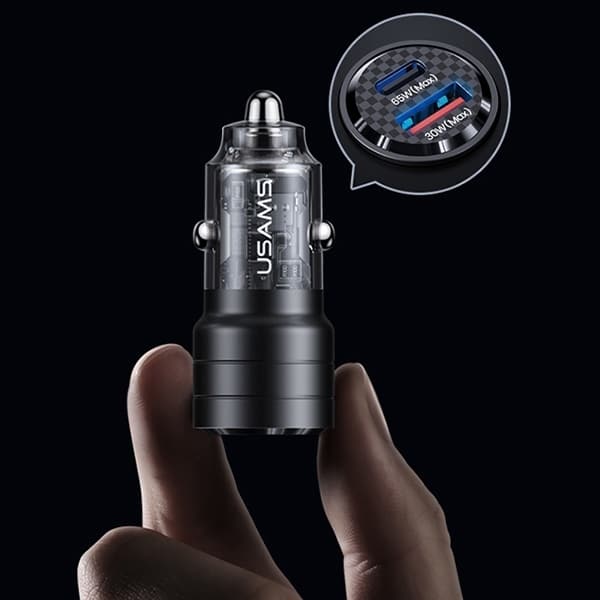 USAMS Φορτιστής αυτοκινήτου C36 USB+USB-C 95W Γρήγορη φόρτιση μαύρος/black CC176CC01 (US-CC176) - Image 11
