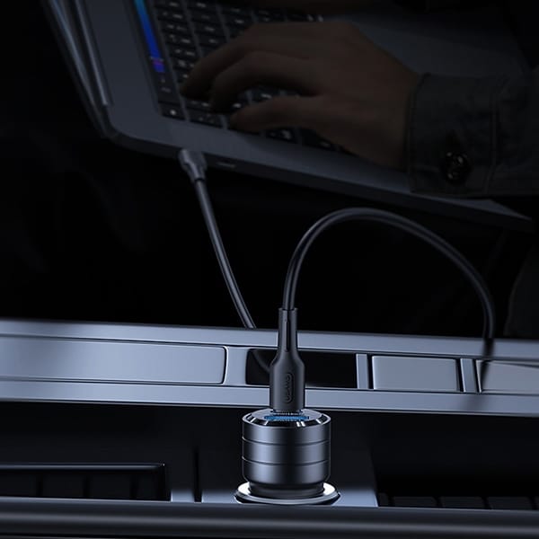 USAMS Φορτιστής αυτοκινήτου C36 USB+USB-C 95W Γρήγορη φόρτιση μαύρος/black CC176CC01 (US-CC176) - Image 8