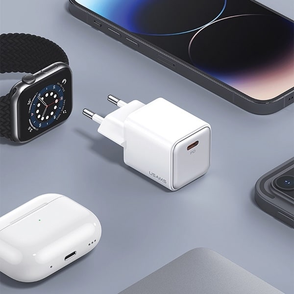USAMS Φορτιστής δικτύου 1xUSB-C PD20W (μόνο κεφαλή) PD3.0 Γρήγορη φόρτιση μωβ X-ron Series CC183TC03 (US-CC183) - Image 2
