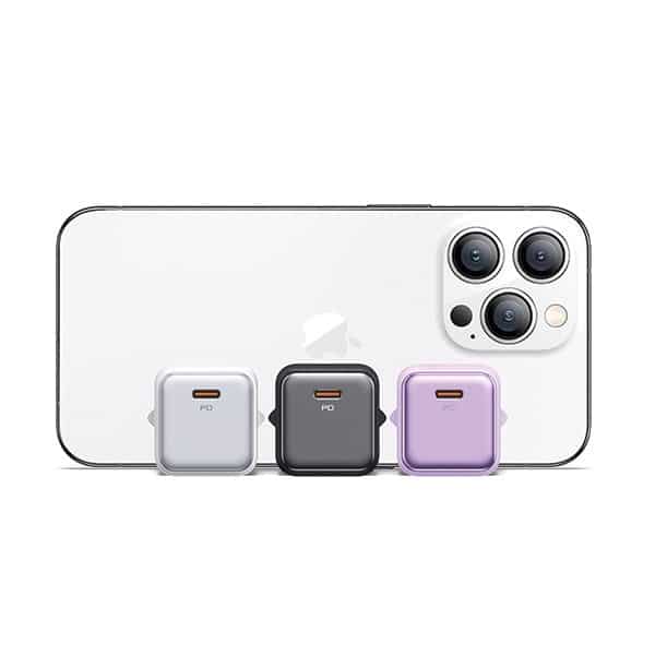 USAMS Φορτιστής δικτύου 1xUSB-C PD20W (μόνο κεφαλή) PD3.0 Γρήγορη φόρτιση μωβ X-ron Series CC183TC03 (US-CC183) - Image 3