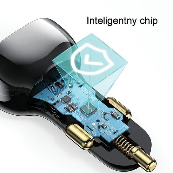 USAMS Φορτιστής αυτοκινήτου C37 1xUSB+1xUSB-C 60W + καλώδιο Lightning 30W PD+QC Γρήγορη φόρτιση μαύρο - Image 7