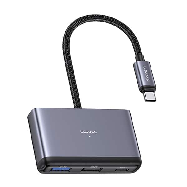 USAMS αντάπτορας HUB 5w1 USB 2.0/USB 3.0/ USB-C/TF/SD γκρι/dark grey SJ628HUB01 (US-SJ628) - Image 3