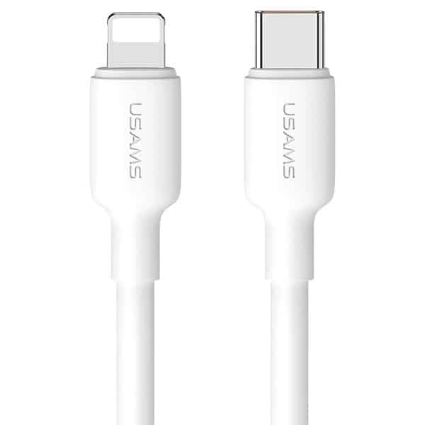 USAMS φορτιστής δικτύου 1xUSB-C PD20W PD3.0 Γρήγορη φόρτιση US-CC183 + καλώδιο USB-C/Lightning US-SJ610 λευκό - Image 5