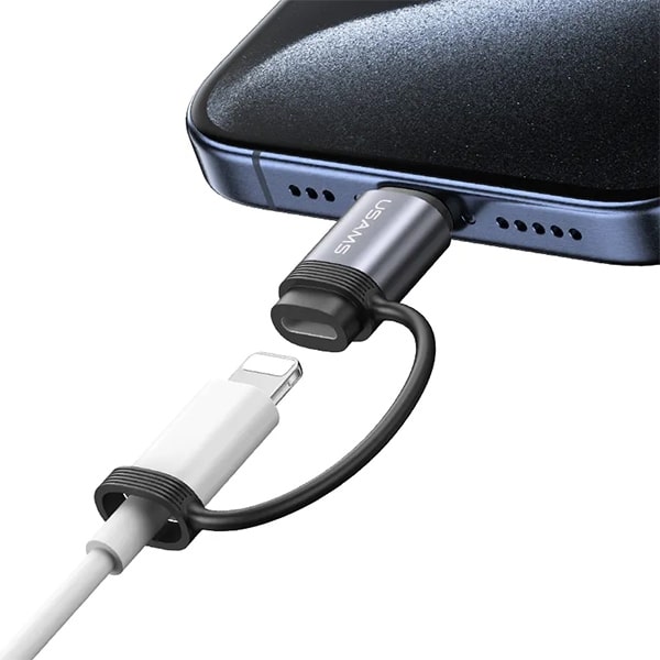 USAMS αντάπτορας AU17 Lightning - USB-C 30W ατσάλι/αλουμίνιο - Image 4