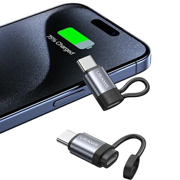 USAMS αντάπτορας AU17 Lightning - USB-C 30W ατσάλι/αλουμίνιο - Image 6