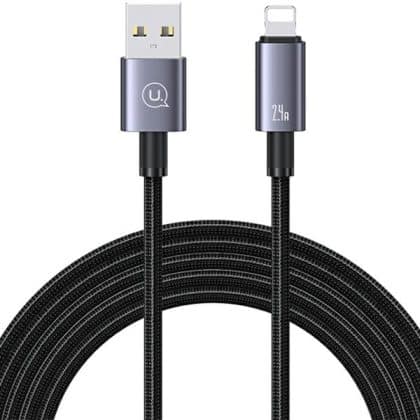 USAMS Καλώδιο USB σε Lightning 2,4A 2m Γρήγορη φόρτιση ατσάλινο/οξειδωμένο