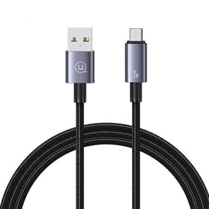 USAMS Καλώδιο USB σε Micro-USB 2A 1,2m Γρήγορη φόρτιση ατσάλινο/οξειδωμένο