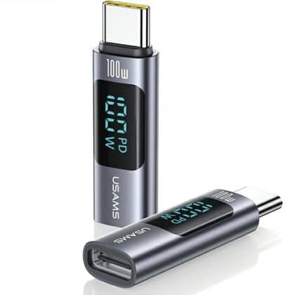 USAMS αντάπτορας AU18 USB-C - USB-C ψηφιακή οθόνη 100W ατσάλι/αλουμίνιο