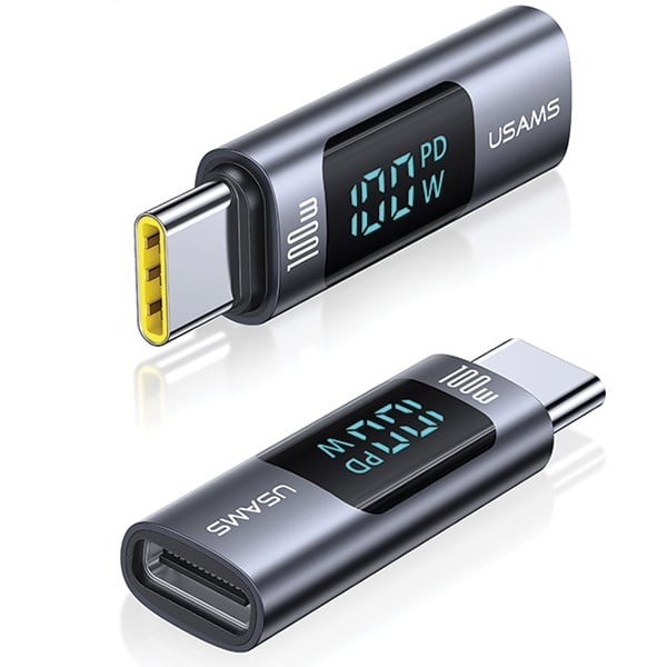 USAMS αντάπτορας AU18 USB-C - USB-C ψηφιακή οθόνη 100W ατσάλι/αλουμίνιο - Image 2