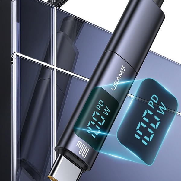 USAMS αντάπτορας AU18 USB-C - USB-C ψηφιακή οθόνη 100W ατσάλι/αλουμίνιο - Image 7
